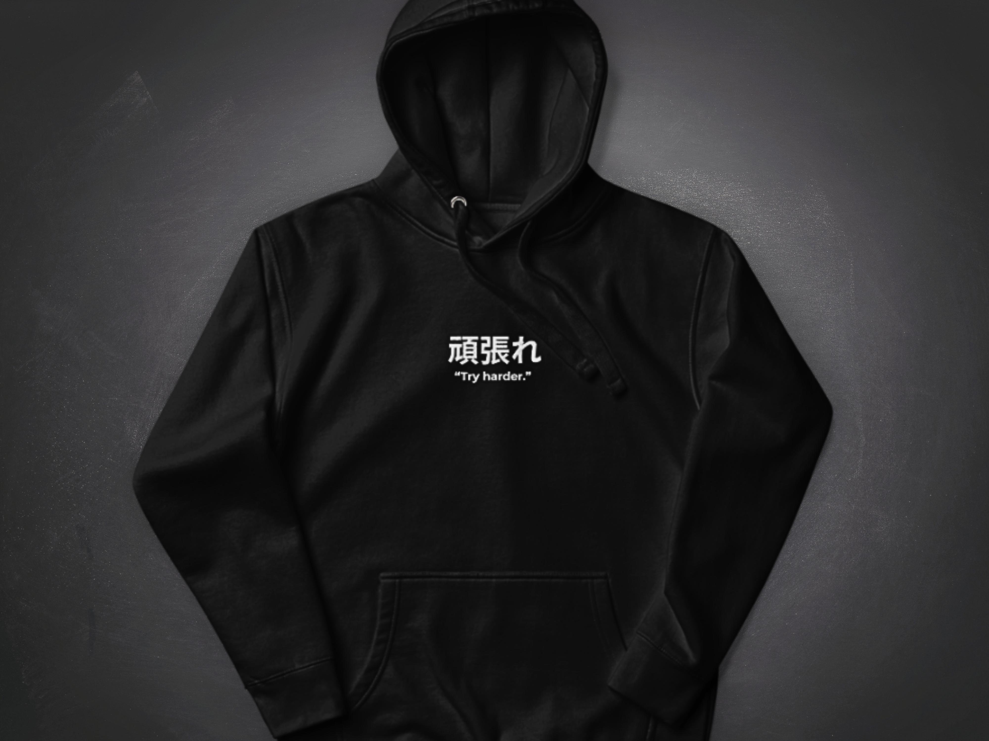 Try Harder Hoodie – 頑張れ embroidered